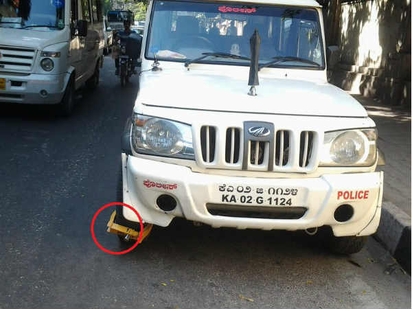Bangalore Cops Car Caught At No Parking Area Bangalore Cops Car Caught At No Parking Area