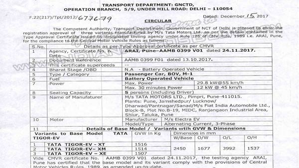 టాటా టిగోర్ ఎలక్ట్రిక్ కారు