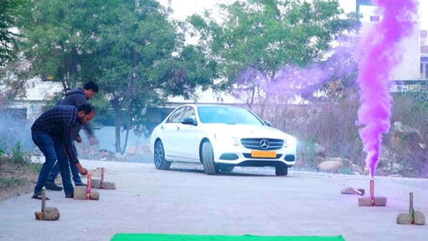బెంజ్ కార్ తో తండ్రిని సర్ప్రైజ్ చేసిన కొడుకు!