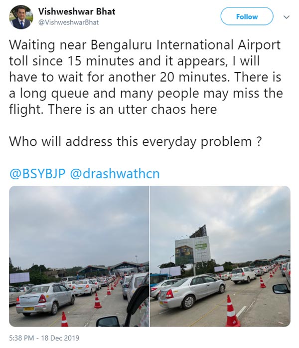 ఫాస్ట్ ట్యాగ్ లు అమలు చేసినప్పటికీ బెంగుళూరులో తగ్గని ట్రాఫిక్