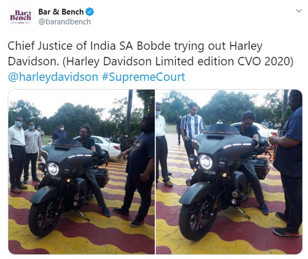 లగ్జరీ బైక్పై కనిపించిన భారత సుప్రీంకోర్ట్ న్యాయమూర్తి