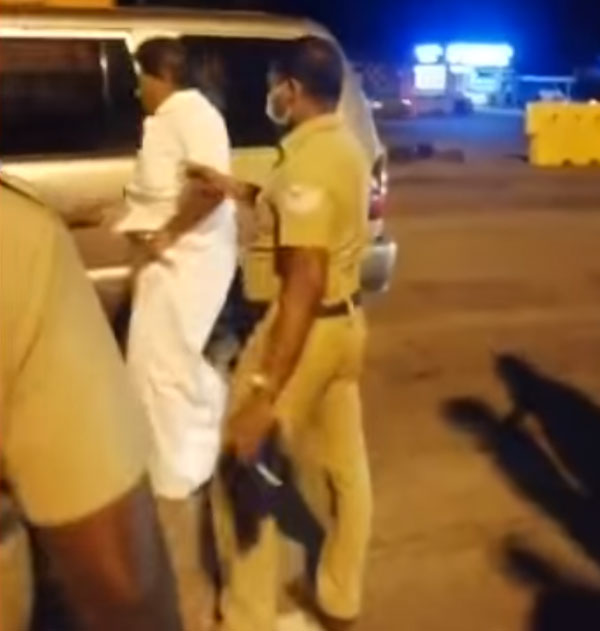 విధి నిర్వహణలో ఉన్న పోలీసును తన్నిన మాజీ MP