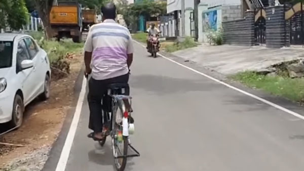 కొడుకు ఇచ్చిన ఐడియాతో తండ్రి సృష్టించిన ఎలక్ట్రిక్ సైకిల్ ; చూసారా..!