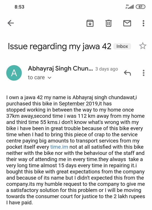 గాడిదలను డీలర్షిప్కు తీసుకువచ్చిన జావా బైక్ ఓనర్, ఎందుకో తెలుసా ?