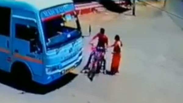 ఒక్క క్షణం ఆలస్యం అయ్యుంటే ఈ బైక్ రైడర్ ఏమయ్యేవాడు ; కావాలంటే వీడియో చూడండి