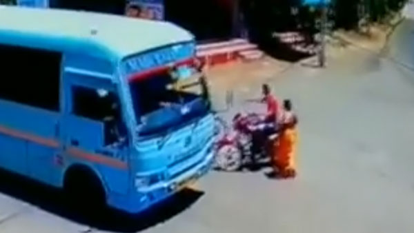 ఒక్క క్షణం ఆలస్యం అయ్యుంటే ఈ బైక్ రైడర్ ఏమయ్యేవాడు ; కావాలంటే వీడియో చూడండి
