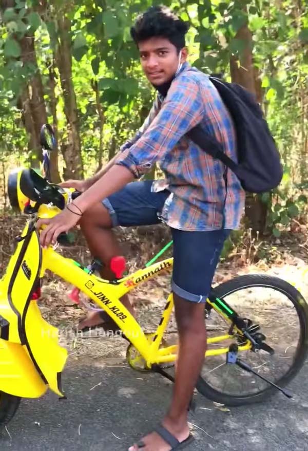 ఔరా.. ఏమి క్రియేషన్.. స్కూటర్ సైకిల్ అయిపోయింది
