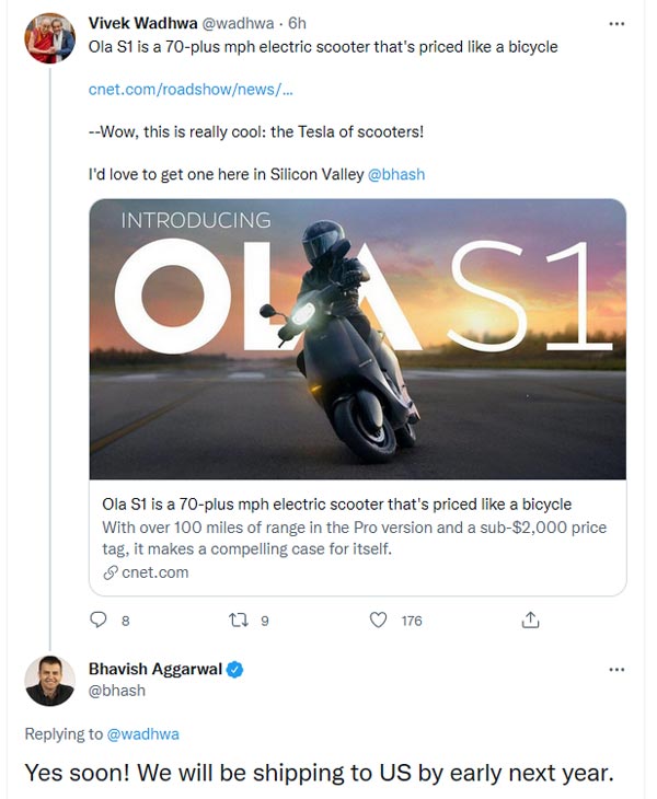 విదేశీ ఎగుమతికి సిద్దమవుతున్న Ola Electric Scooter; పూర్తి వివరాలు