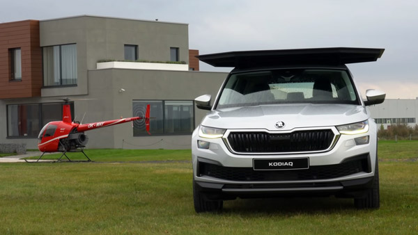 హెలికాప్టర్నే మోయగల కెపాసిటీ కలిగిన Skoda Kodiaq వీడియో