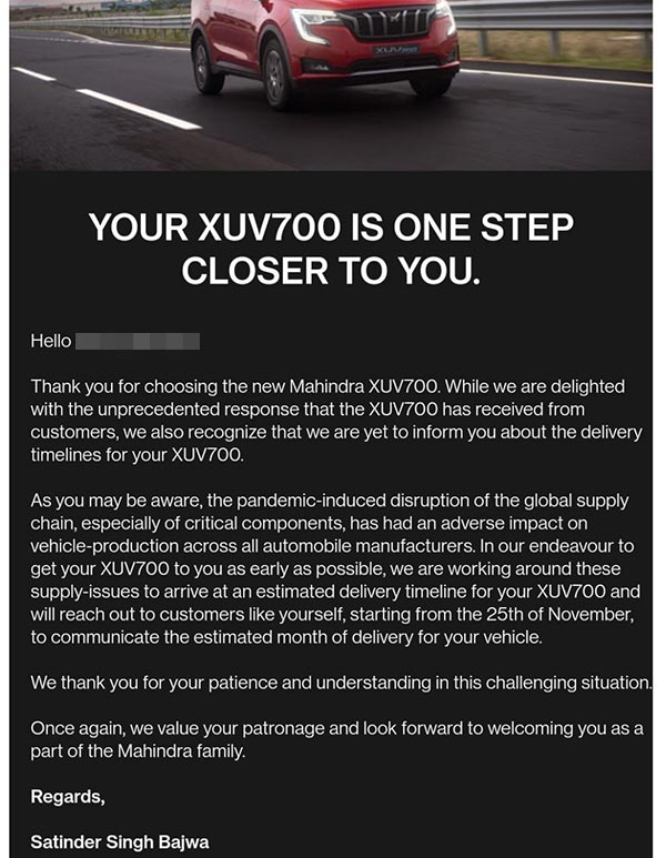 Mahindra XUV700 నెక్స్ట్ బ్యాచ్ డెలివరీస్ ఎప్పుడో తెలుసా..?