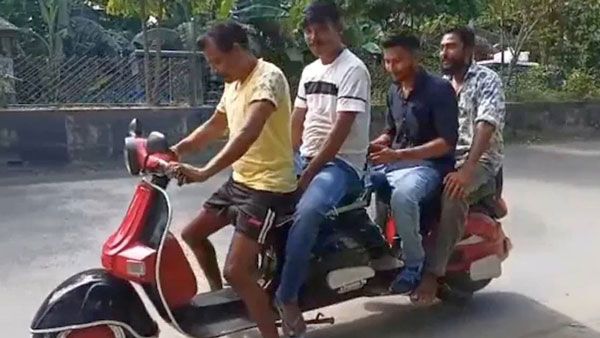 రెండు స్కూటర్ల కలయికతో ఏర్పడిన స్కూటర్.. సూపర్ కదా వీడియో చూడండి