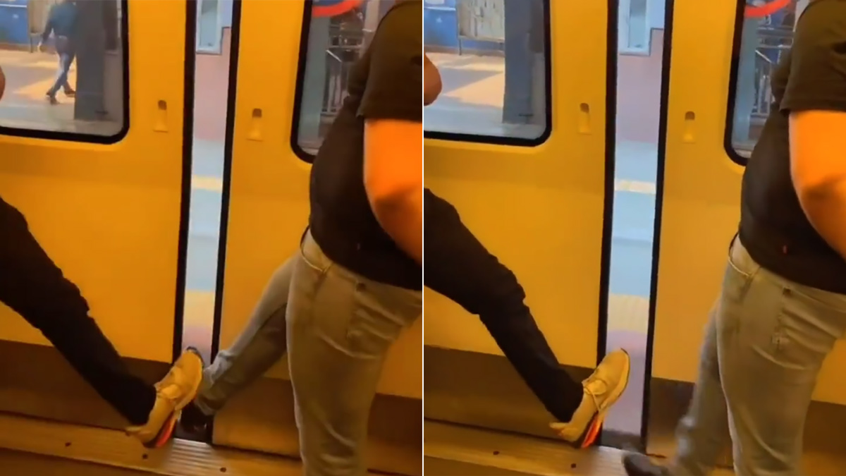 Delhi Metro Viral Video ఢిల్లీ మెట్రో ట్రైన్‌లో ఇద్దరు యువకులు రైలు